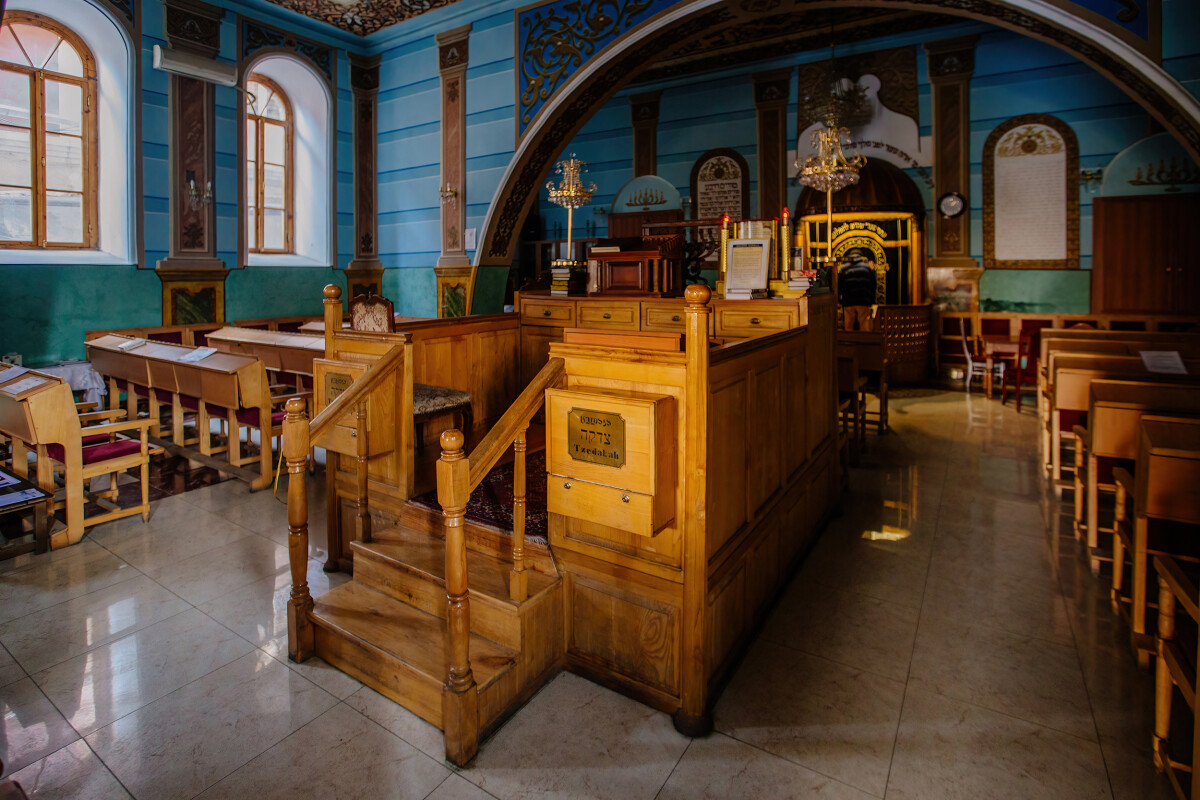 Interior of synagogue in Tbilisi, Georgia, January 6, 2023