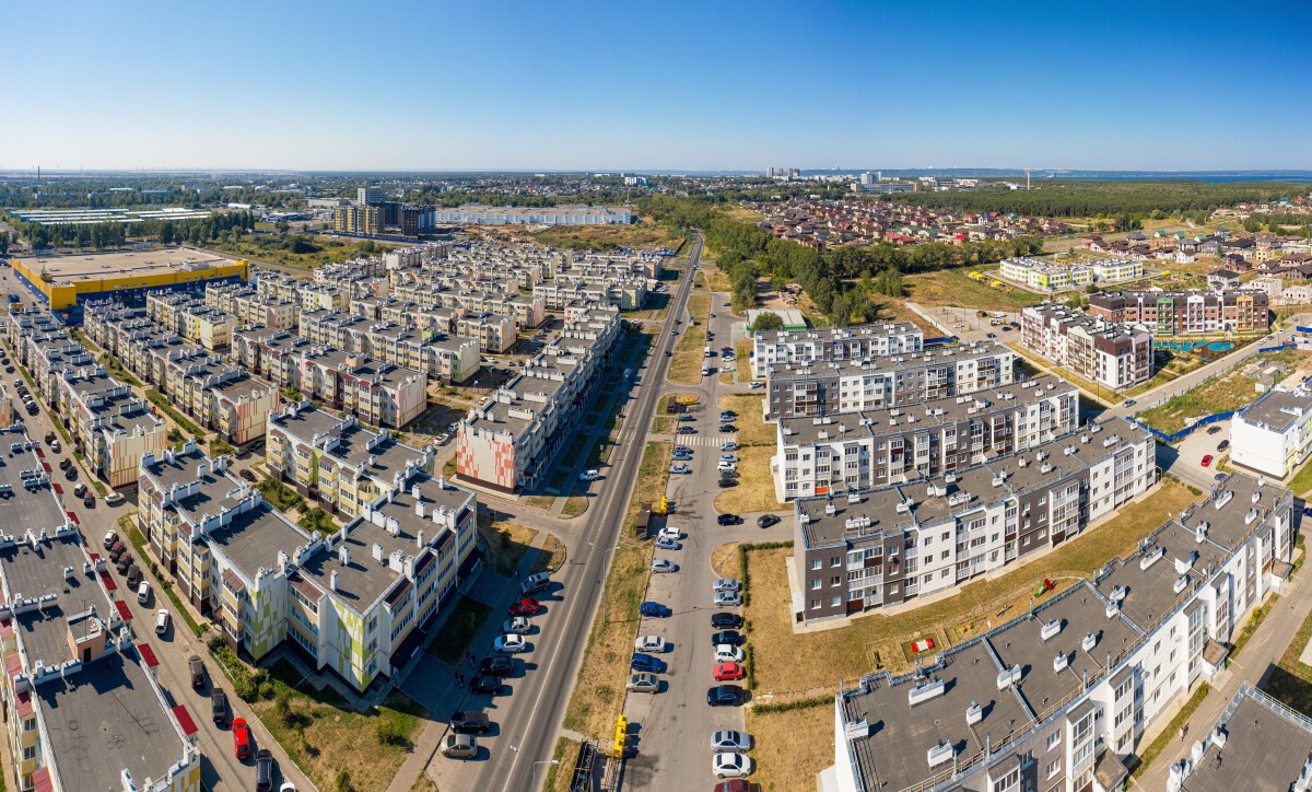 Ульяновск, Заволжский район, жилая застройка. Вид с воздуха.