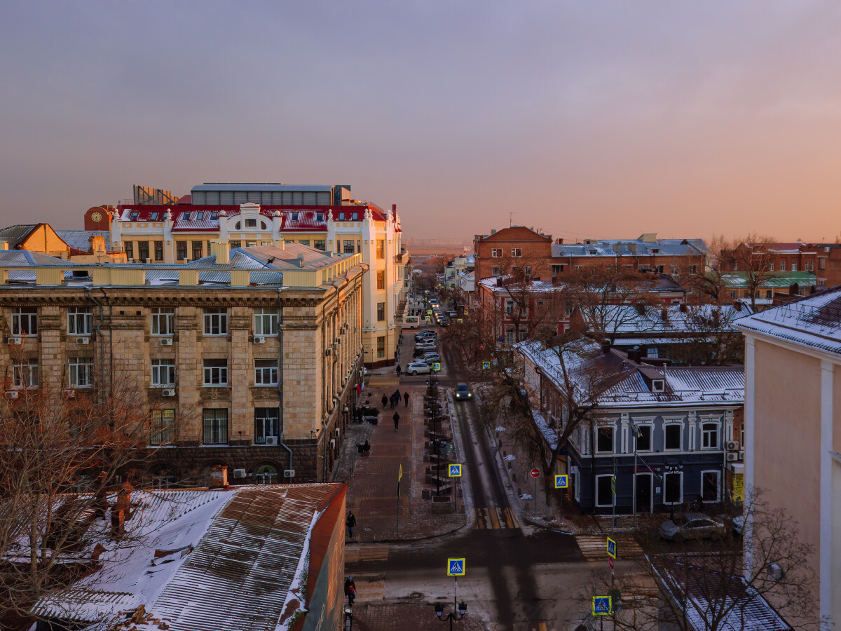 Aerial view of historical downtown of Rostov-on-Don