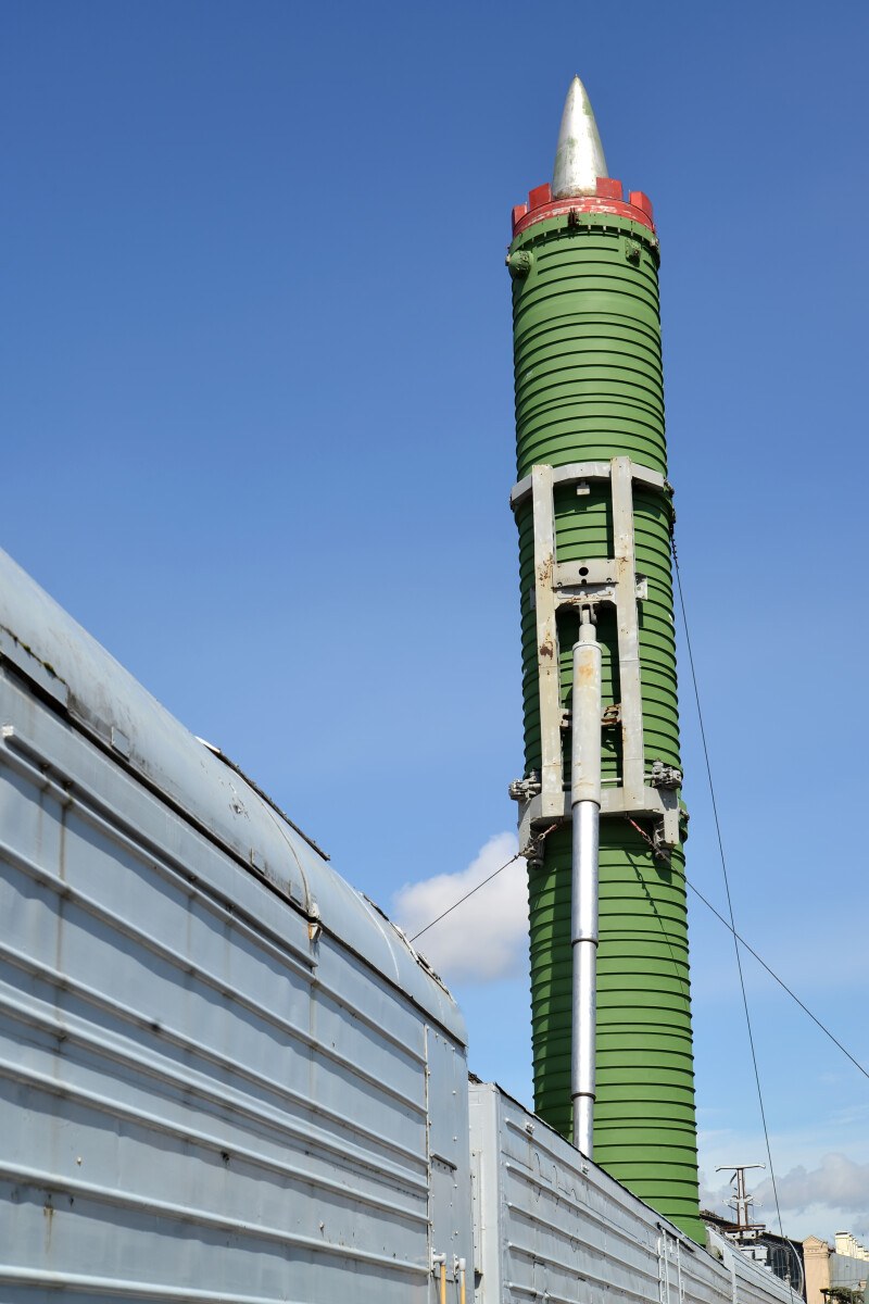 ST. PETERSBURG, RUSSIA - JULY 23, 2015: The intercontinental ballistic missile 15Ж61(РТ-23УТТХ) on the railway launcher