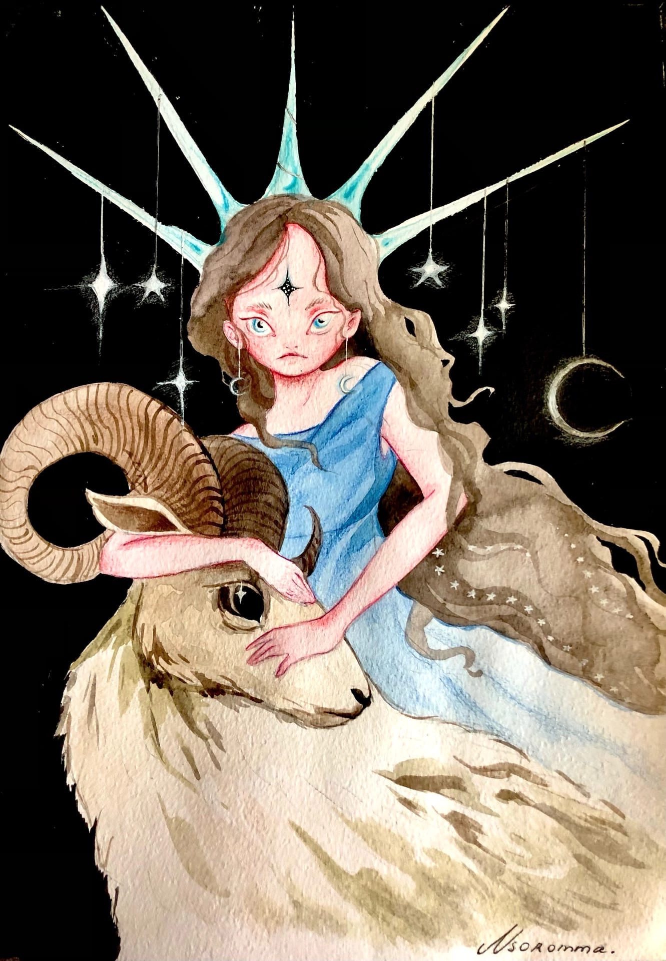 "Goddess Natt -the patroness of the night". ILLUSTRATION