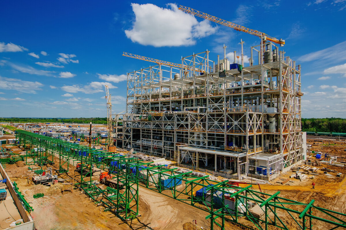 Construction site of chemical factory