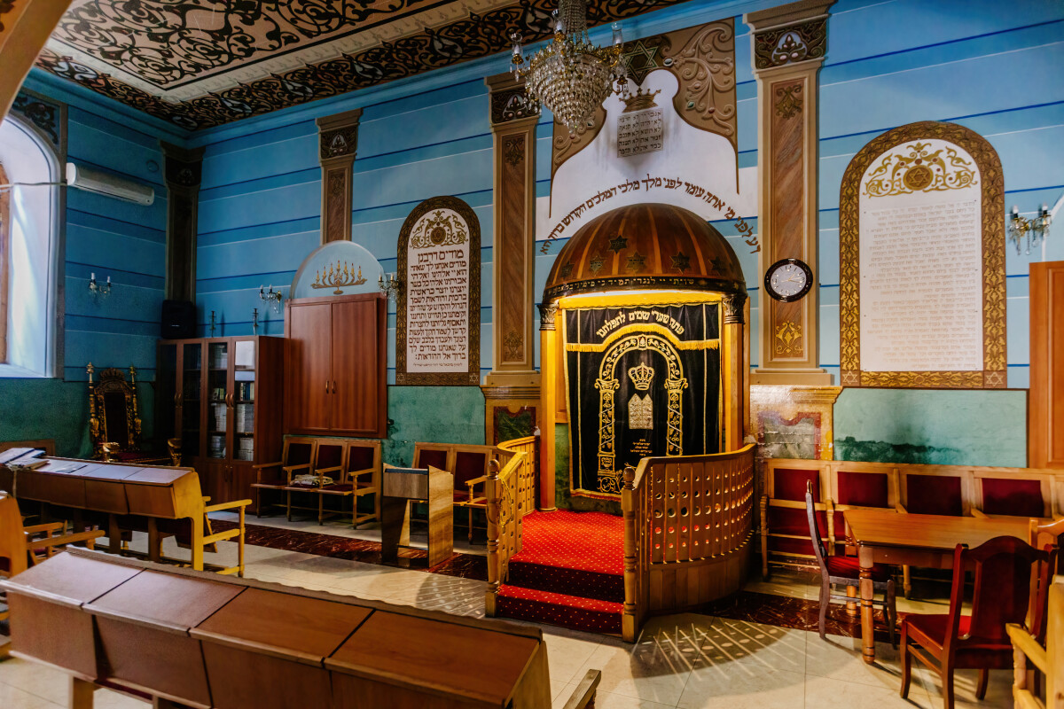 Interior of synagogue in Tbilisi, Georgia, January 6, 2023