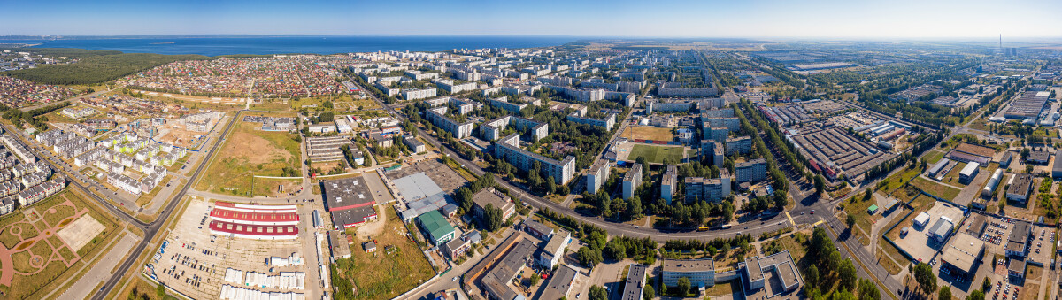 Ульяновск, Заволжский район, жилая застройка. Вид с воздуха.