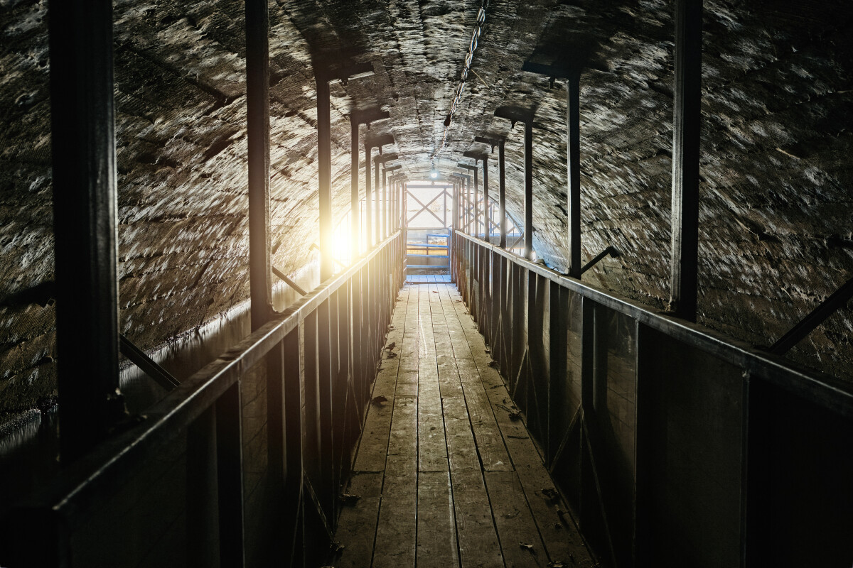 Exit from vaulted sewer tunnel