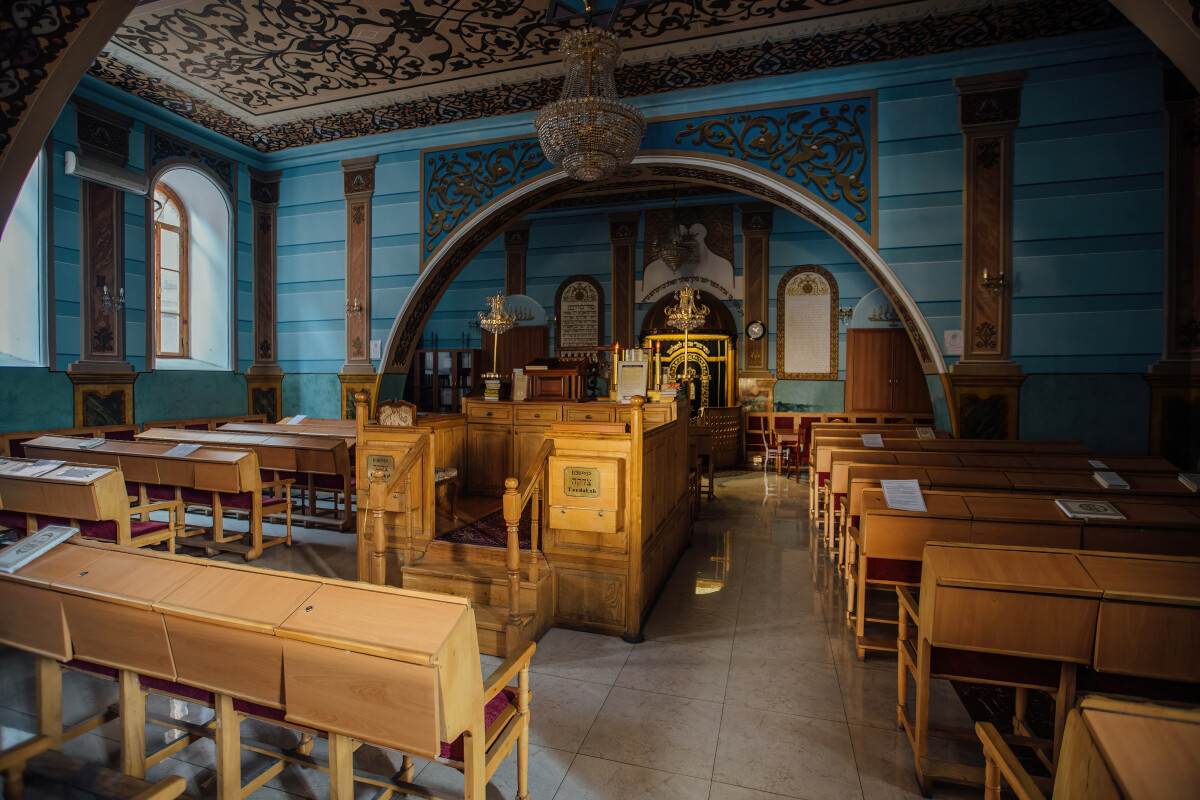 Interior of synagogue in Tbilisi, Georgia, January 6, 2023