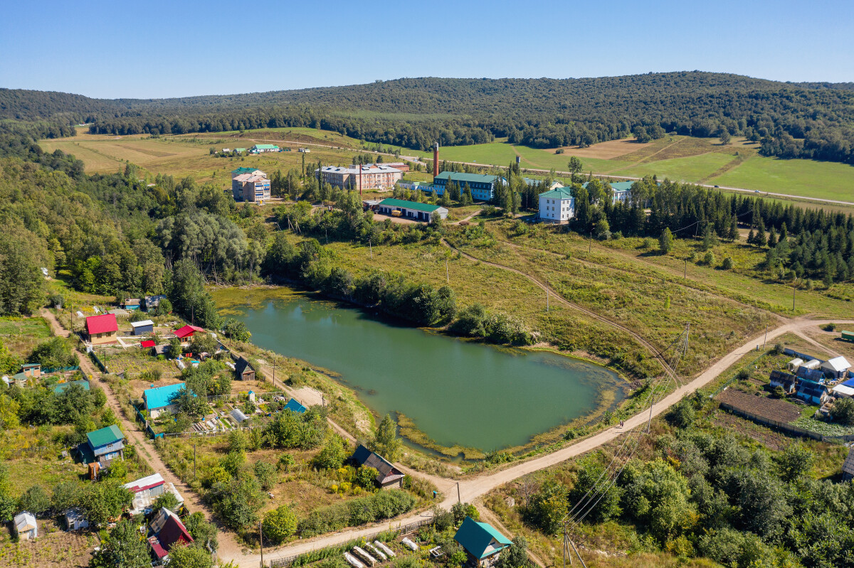 Южный Урал, Красноусольский детский санаторий летом. Вид с воздуха