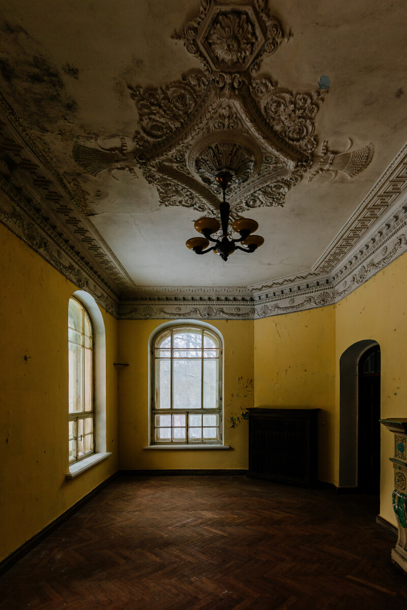 Old majestic abandoned historical mansion Turliki, Kaluga region