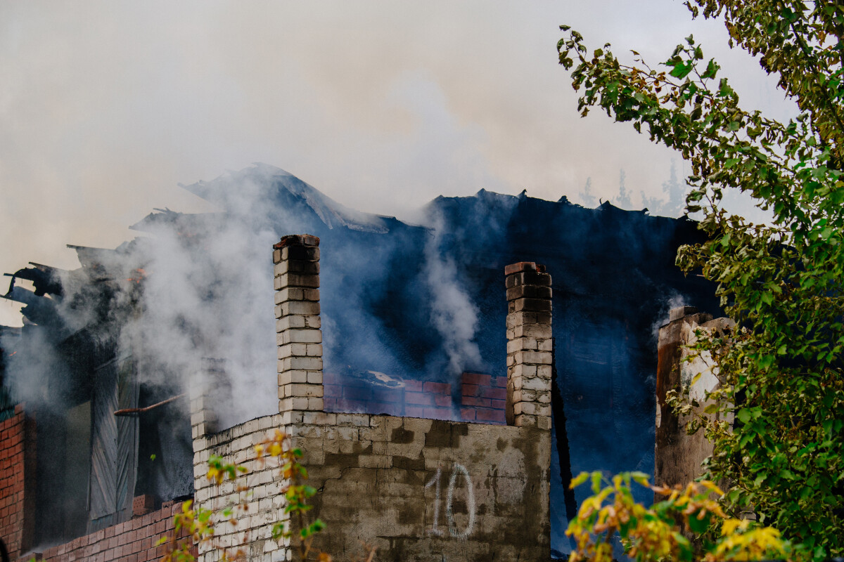 House is burning in fire