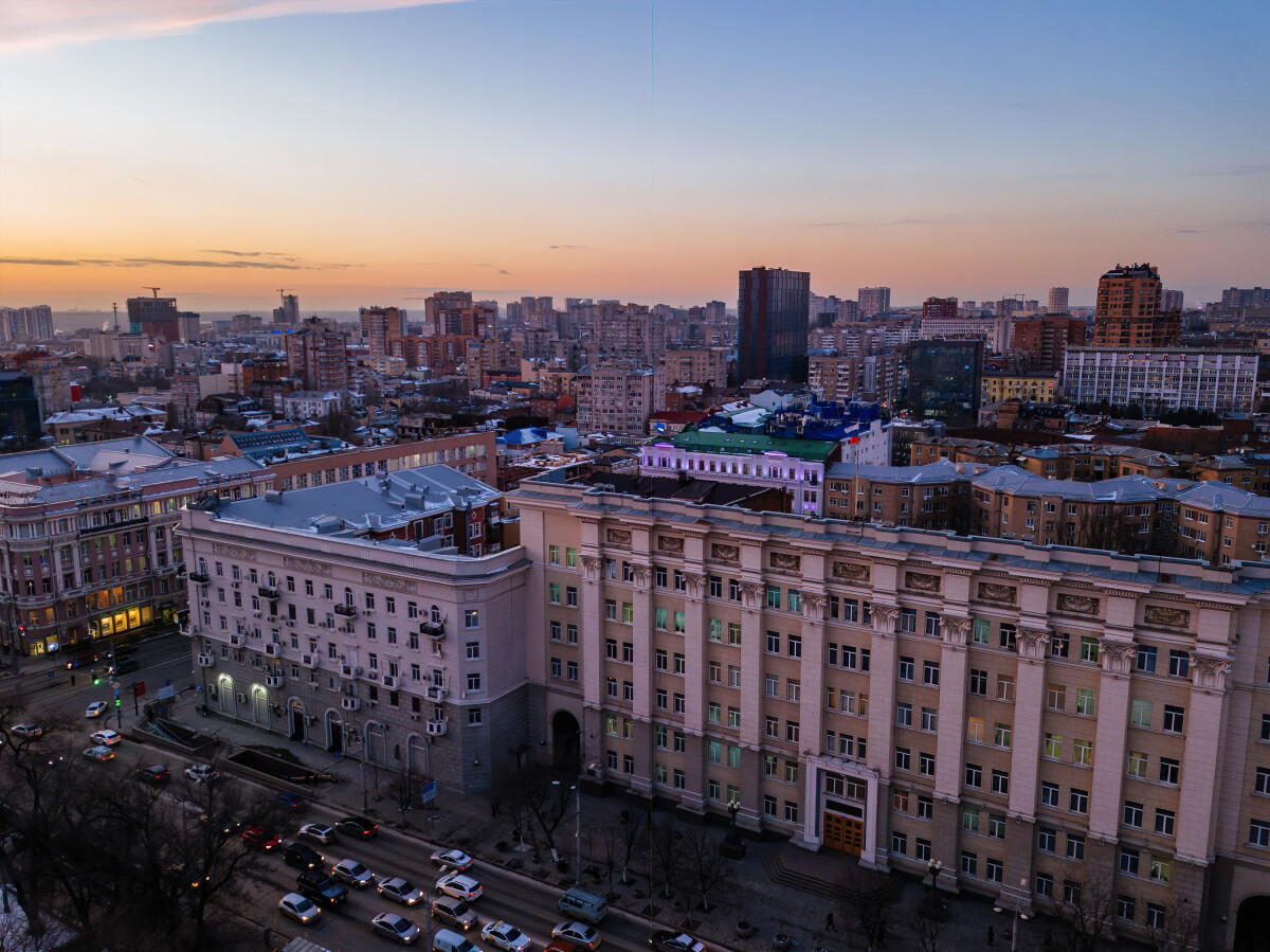 Aerial view of historical downtown of Rostov-on-Don