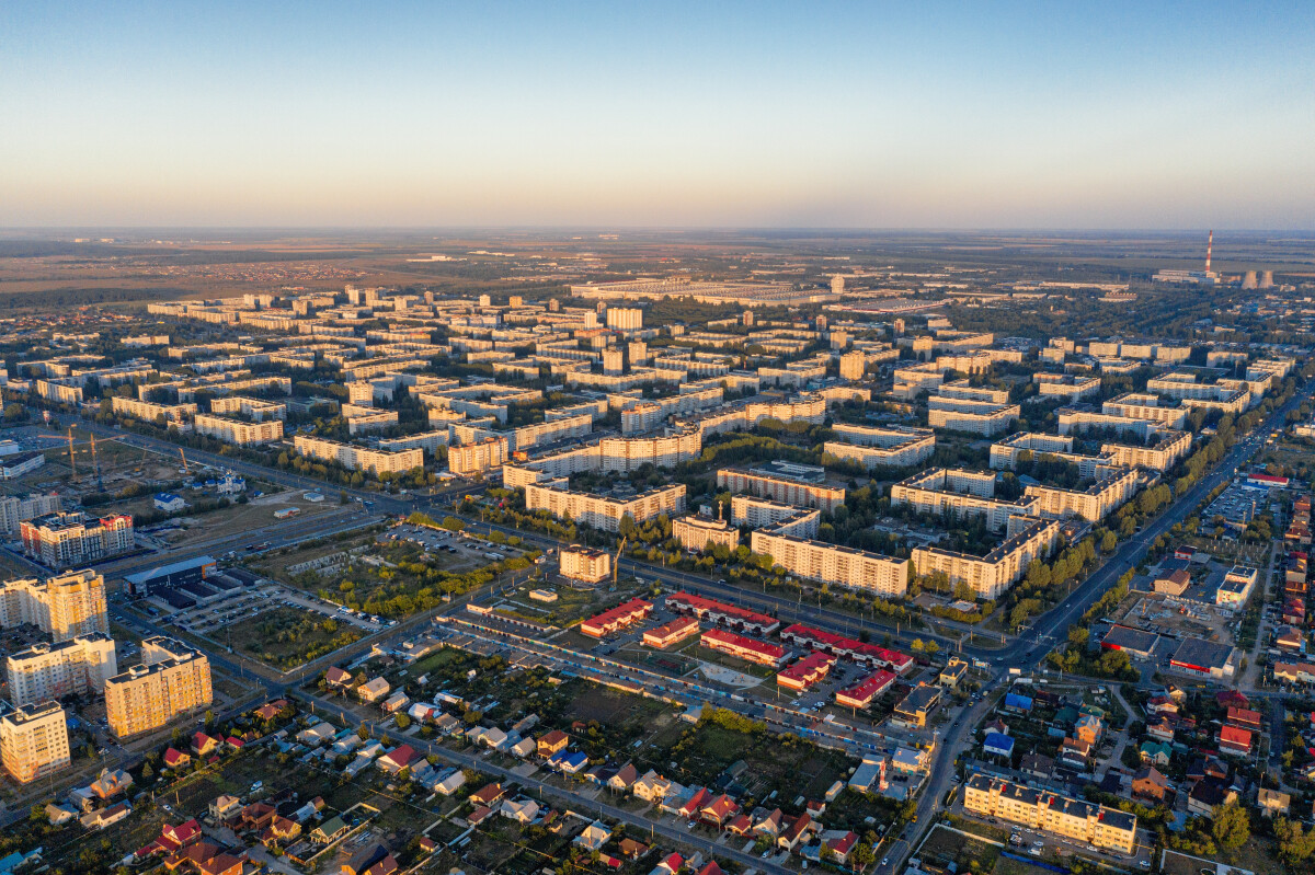 Ульяновск, Заволжский район, жилая застройка. Вид с воздуха.