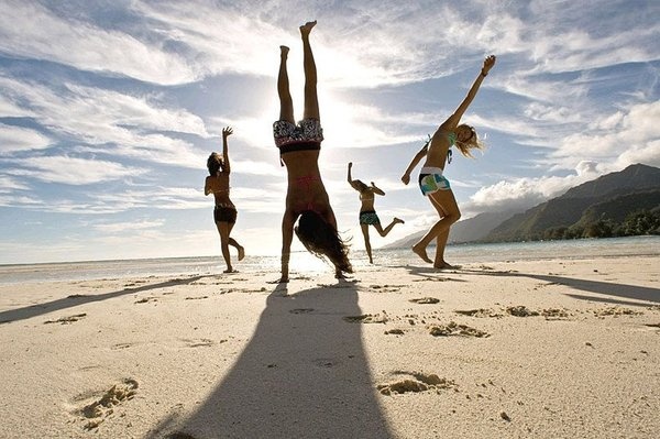 Bailando en la playa