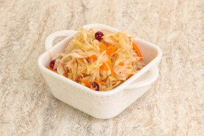 Fermented cabbage with carrot - sauerkraut in the bowl