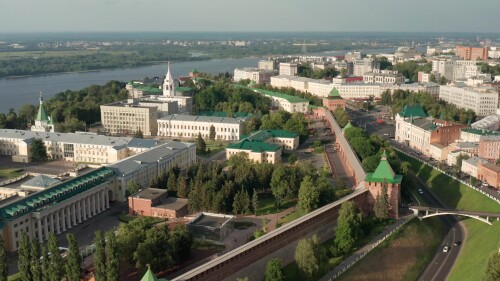 Нижний Новгород. Исторический центр города - Кремль. Вид с воздуха.