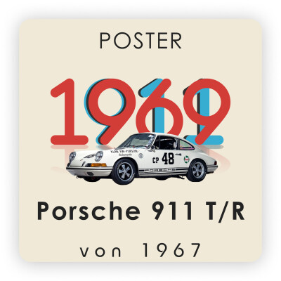 Ретро плакат Porsche 911 T/R