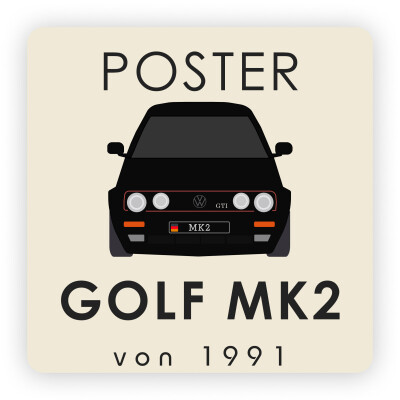 Плакат VW Golf MK2 1991 (формат А4)