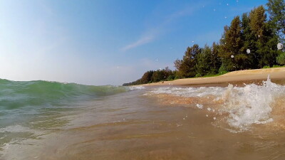 Azure sea wave, tropical island