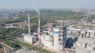 HeidelbergCement: завод по производству сухих строительных смесей. Вид с воздуха.