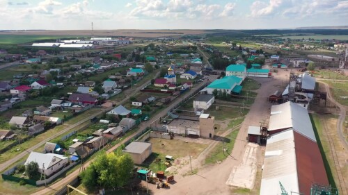 Поволжье, Оренбургская область, село Заглядино. Вид с воздуха.