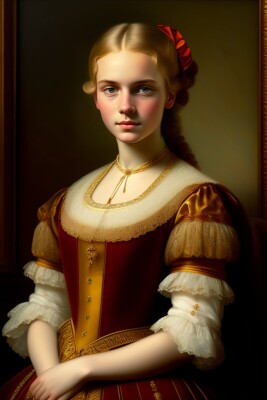 painting of young beautiful woman  #7