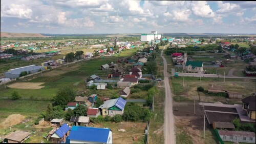 Поволжье, Оренбургская область, село Заглядино. Вид с воздуха.